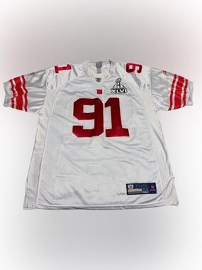 New York Giants Jersey Size 52 Reebok Justin Tuck #91 Super Bowl XLVI AUTHENTIC